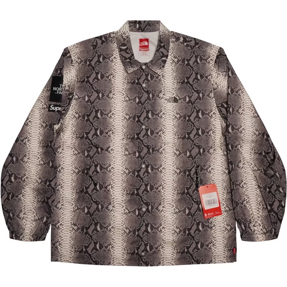 Supreme x The North Face Snake Print Coach Jacket - Black & Cream